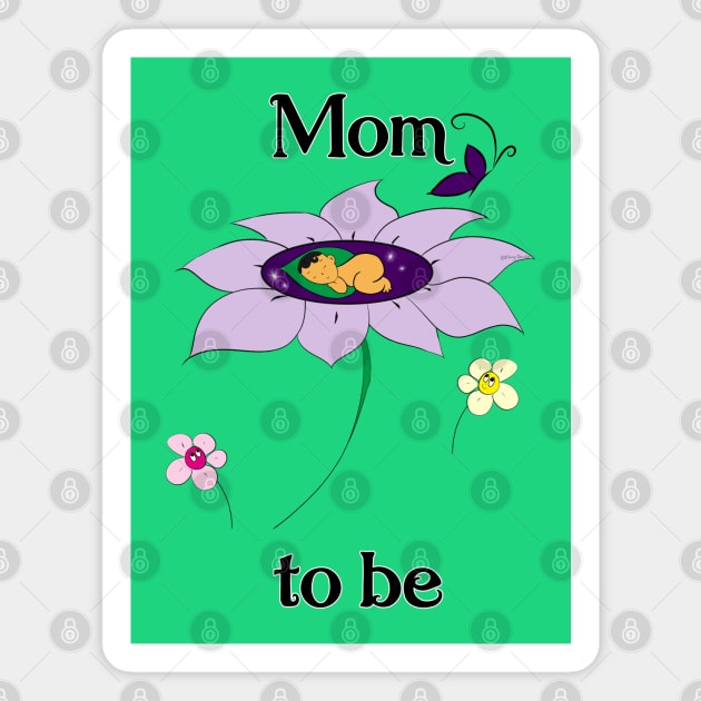 Mom To Be_Purple Flower Magnet by DitzyDonutsDesigns